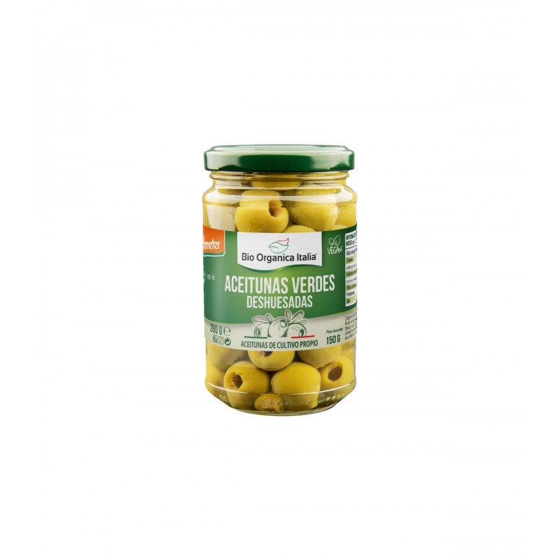 Aceituna Verde Deshuesada 150 Gr (Bio Organica Italia)