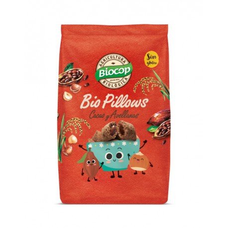 Biopillows de Cacao y Avellanas Sin Gluten 300 Gr (Biocop)