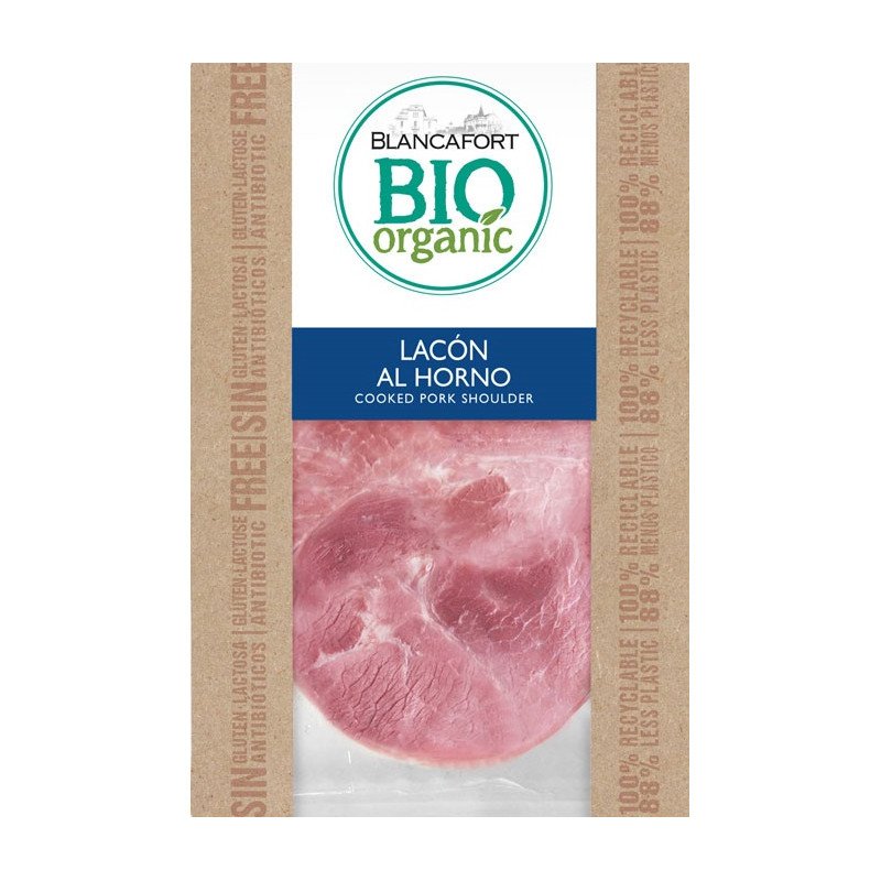 Lacon al Horno Orgánico sin Gluten y sin Lactosa, Pack 80 Gr (Blancafort)