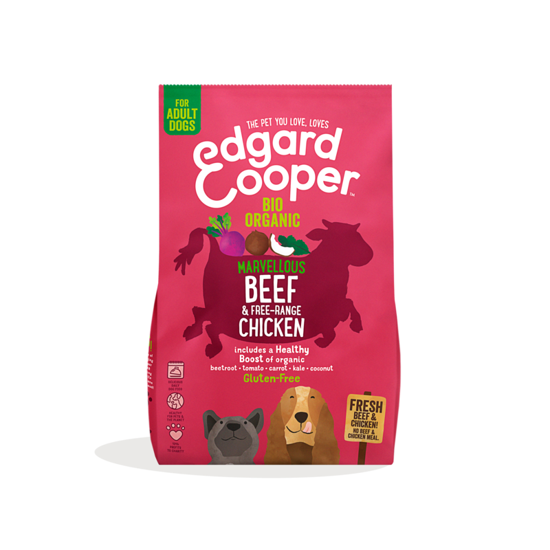 Pienso de Ternera y Pollo de Corral con Remolacha, Coco y Col Rizada Eco, Bolsa 0,7 Kgs (Edgar & Cooper)