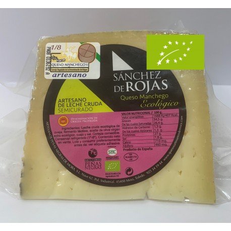 Queso Manchego de Leche Cruda Semicurado 250 Gr (Sánchez de Rojas)
