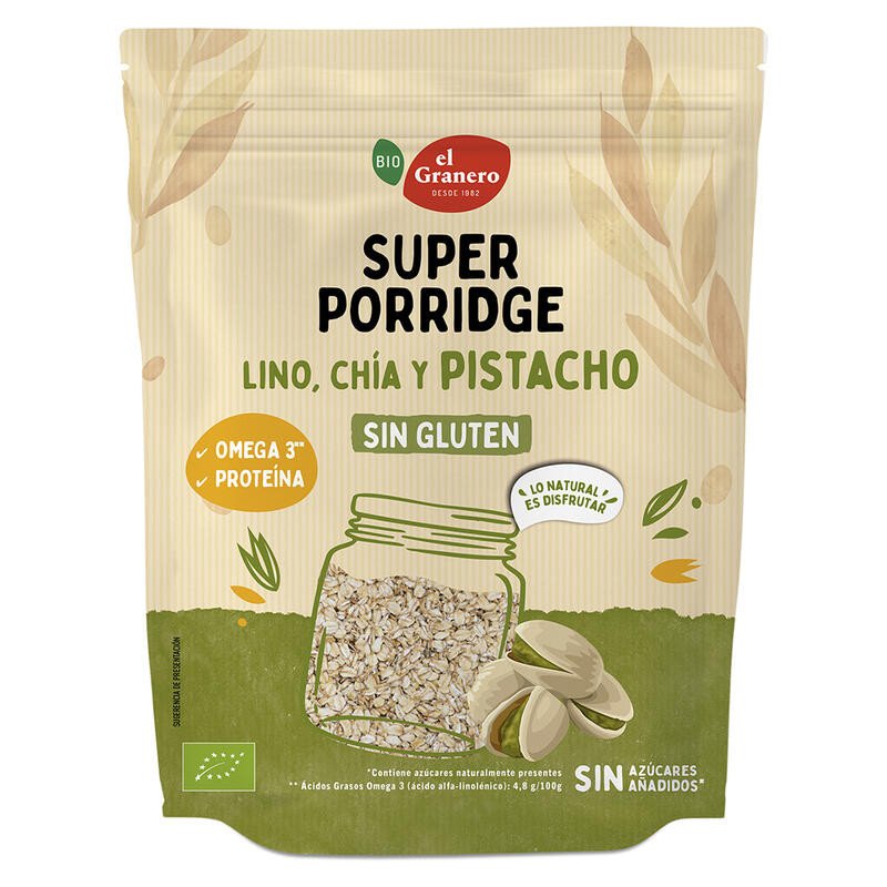 Superporridge de Lino, Chia y Pistacho 350Gr (El Granero)